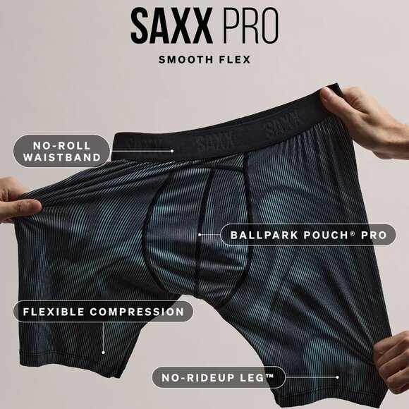 Saxx Smooth Flex Light Compression Boxer Brief 6" Small - Picture 2 of 5
